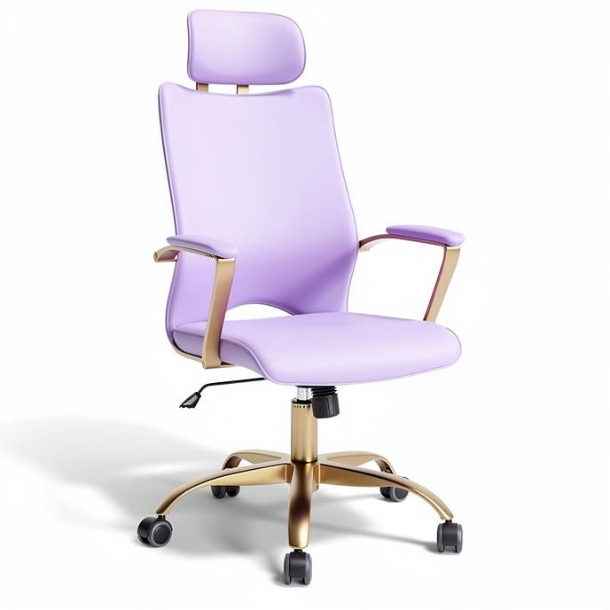 **Technische titel in het Nederlands: Ergonomische lila bureaustoel met verstelbare rugleuning**