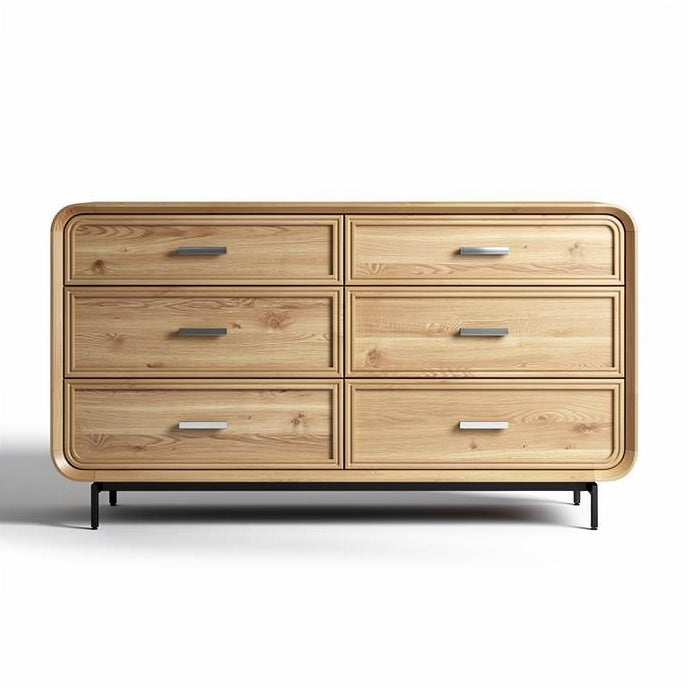 **Technisch Titel in het Nederlands: Moderne houten ladekast met zes lades**