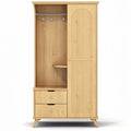 **Technische Titel in het Nederlands: Moderne Houten Kledingkast met Lades en Open Plank**